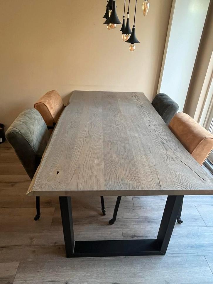 Eethoek: Tafel + 4 Stoelen - Goede Staat!, Huis en Inrichting, Complete eetkamers, Gebruikt, 4 tot 6 stoelen, Ophalen