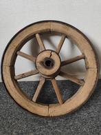 antiek houten wiel, Ophalen