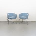 2 B&B Italia stoel Blauw stof Nieuw slede onderstel, Huis en Inrichting, Stoelen, Niet ingevuld, Drie, Blauw, Niet ingevuld