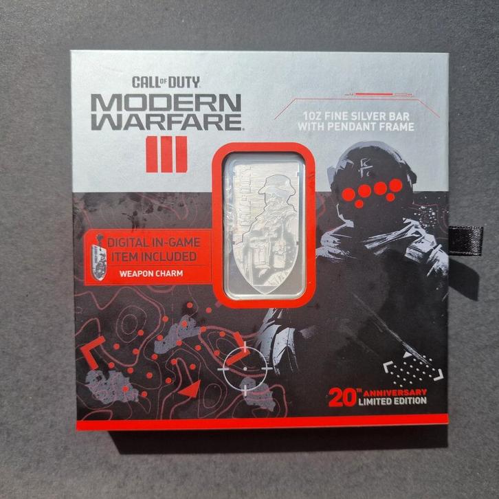 Call of Duty 1 oz Silver proof Bar, Postzegels en Munten, Edelmetalen en Baren, Zilver, Ophalen of Verzenden