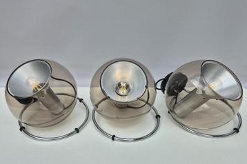 Vintage wandlamp - Raak set van 3 globes - Jaren 60 beschikbaar voor biedingen
