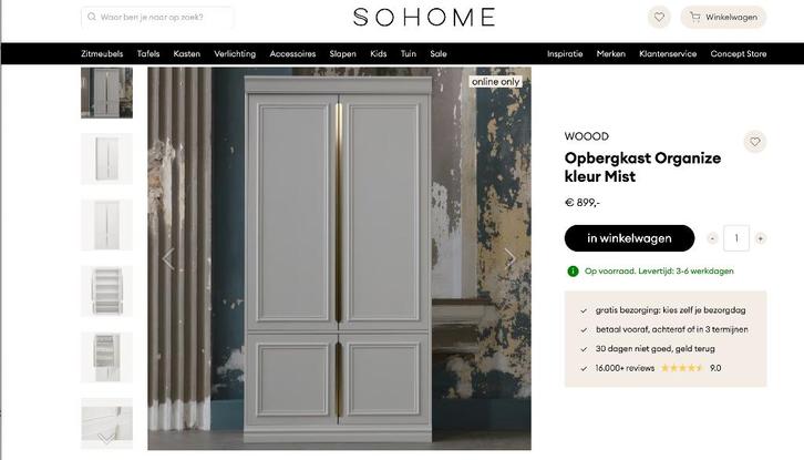 2x Be pure home organizer kast grijs  WOOOD, Huis en Inrichting, Kasten | Vitrinekasten, Nieuw, Minder dan 100 cm, 50 tot 100 cm