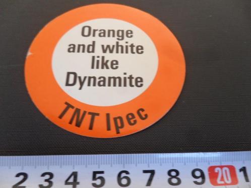 sticker TNT ipec orange and white like dynamite, Verzamelen, Stickers, Zo goed als nieuw, Bedrijf of Vereniging, Ophalen
