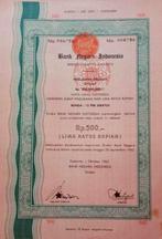 Oranje Droogzegel Rp. 3,- op Obligatie Bank Negara Indonesia, Ophalen of Verzenden, Postfris, Zuidoost-Azië