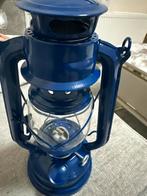 Blauwe Stormlamp, Ophalen of Verzenden, Gebruikt, Glas, Minder dan 100 cm