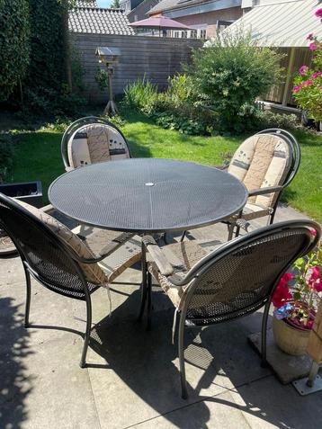 Royal Garden Tuinset, staal, ronde tafel - 4 stoelen beschikbaar voor biedingen