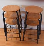 6x vintage schoolkrukjes, krukken, Huis en Inrichting, Krukjes, Ophalen, Gebruikt, Hout