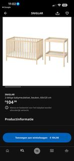 Ledikant en Commode Set - Beuken - 60x120 cm, Ophalen, Gebruikt, Ledikant