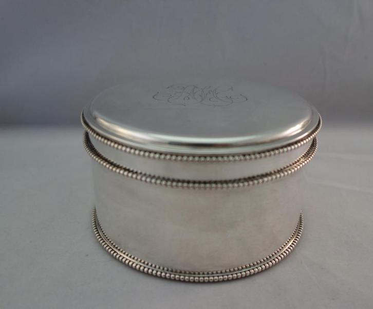 Antieke Zilveren Koektrommel, Antiek en Kunst, Antiek | Goud en Zilver, Ophalen of Verzenden