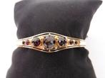 Gouden slavenarmband met granaat                         G27, Gebruikt, Overige kleuren, ., Ophalen of Verzenden