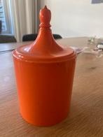 Oranje vintage potje met deksel, Ophalen of Verzenden