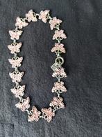 OTAZU KETTING VLINDERS STRASSTENEN ZACHT ROSE, Ophalen of Verzenden, Roze, Overige materialen