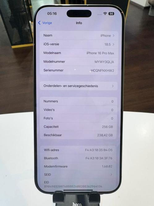 Apple iPhone 16 Pro Max 256GB Naturel Titanium, Telecommunicatie, Mobiele telefoons | Hoesjes en Frontjes | Apple iPhone, Zo goed als nieuw
