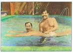 Bush + Saddam two friends playing in a pool Joost Veerkamp, Ongelopen, Ophalen of Verzenden, Sterren en Beroemdheden, 1980 tot heden