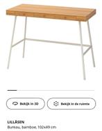 Ikea Bureau Tafel Bamboe 102x49 cm, Huis en Inrichting, Ophalen, Zo goed als nieuw, Bureau
