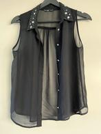 Meisjes kleding blouse met steentjes zwart maat 158 164, Meisje, Gebruikt, Ophalen of Verzenden, Overhemd of Blouse