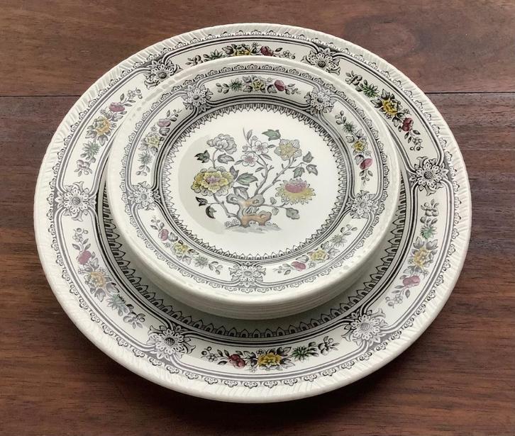Wood & Sons Dorset grijs/kleur Borden 1xdiner 6xklein, Huis en Inrichting, Keuken | Servies, Zo goed als nieuw, Bord(en), Overige stijlen
