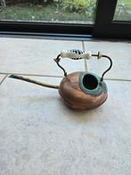 Antieke Koperen Gieter met Delfts Blauw Handvat porselein, Antiek en Kunst, Antiek | Koper en Brons, Ophalen of Verzenden, Koper