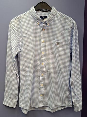Gant overhemd licht blauw wit geblokt voor 164-170 nr 48068 beschikbaar voor biedingen