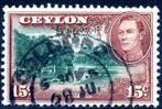 1938 ev Ceylon KGVI 15C gebruikt, Verzenden, Gestempeld, Midden-Oosten