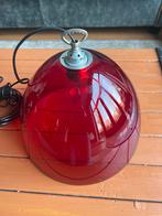 Rode vintage glazen lampen, hanglampen met stekker, Ophalen of Verzenden, Zo goed als nieuw, Glas, Minder dan 50 cm