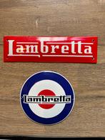 2 emaille reclameborden 'Lambretta', Antiek en Kunst, Antiek | Emaille, Ophalen of Verzenden