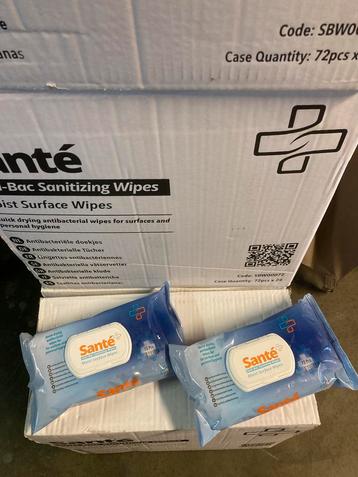 SANTE.  WIPES.  ANTI-BACTERIELE. SCHOONMAAKDOEKJES beschikbaar voor biedingen