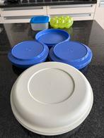 Nr. 6 Tupperware diversen gebroken wit en blauw, Huis en Inrichting, Keuken | Tupperware, Ophalen of Verzenden, Gebruikt, Wit
