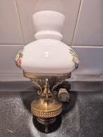 Vintage Brocante Wandlamp Melkglas met Bloemen, Ophalen of Verzenden