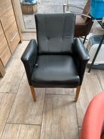 Twee zwarte lederen stoelen met armleuningen verstelbaar, Ophalen, Gebruikt, Twee, Zwart