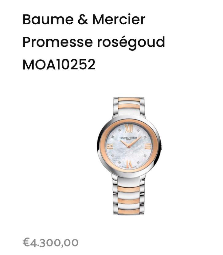 NIEUW BAUME et MERCIER DAMES HORLOGE PROMESSE DIAMOND -45%, Sieraden, Tassen en Uiterlijk, Overige Accessoires, Nieuw, Ophalen of Verzenden