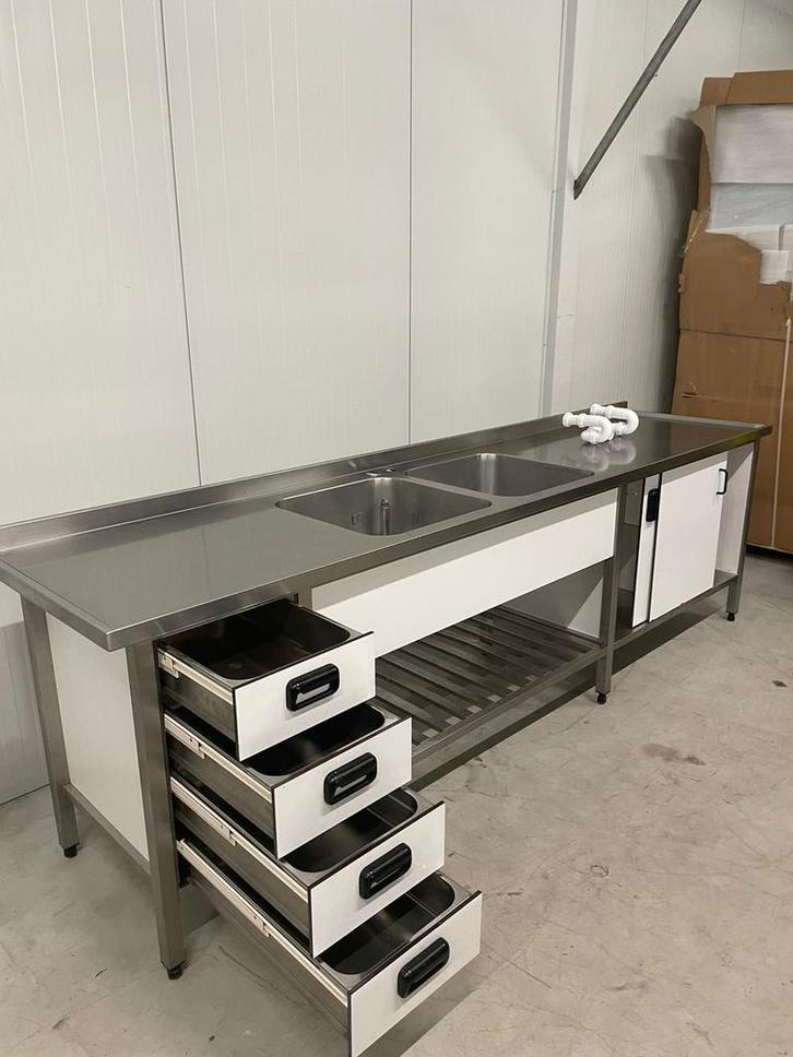 Horeca rvs spoeltafel wastafel aanrecht keukenblok spoelbak, Huis en Inrichting, Keuken | Keukenelementen, Minder dan 100 cm, 50 tot 75 cm