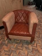Lederen fauteuils met suede accenten NIEUW, Ophalen, Gebruikt, Eenpersoons, Klassiek