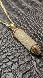 Prachtige kogel 14k gouden hanger met zirkonia steen, Sieraden, Tassen en Uiterlijk, Ophalen of Verzenden, Nieuw, Goud, Goud