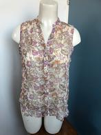 Just-jo m doorschijnende top zijde beige bloemen, Kleding | Dames, Maat 38/40 (M), Just jo, Beige, Ophalen of Verzenden