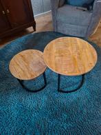 2 Kleine Salontafels - Zo Goed Als Nieuw, Huis en Inrichting, Tafels | Salontafels, Ophalen, Minder dan 50 cm, Rond, Minder dan 50 cm