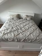 Ikea Brimnes bed compleet met matras en hoofdeinde, Ophalen, Wit, Tweepersoons, Zo goed als nieuw