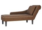 Chaise longue microleder bruin, Huis en Inrichting, Banken | Sofa's en Chaises Longues, Ophalen, Zo goed als nieuw, Eenpersoons