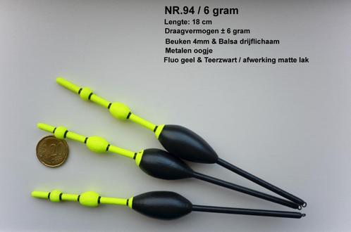KARPER-SNOEKBAARSDOBBER HANDBUILT NR. 94 / 6 gram, Watersport en Boten, Hengelsport | Karpervissen, Nieuw, Dobber of Lood, Ophalen of Verzenden