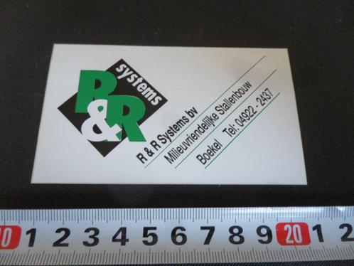 sticker boekel R & R Systems milieuvriendelijke stallenbouw, Verzamelen, Stickers, Zo goed als nieuw, Bedrijf of Vereniging, Ophalen