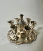 Zilveren miniatuur dienblad met wijnkelken / glazen, Antiek en Kunst, Antiek | Goud en Zilver, Ophalen of Verzenden, Zilver
