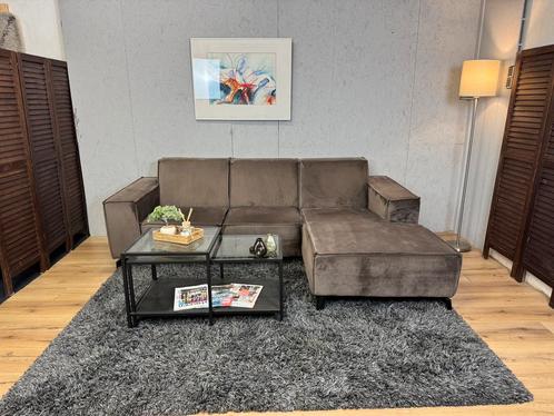 GRATIS LEVERING Nette Bruine Velvet Hoekbank, Huis en Inrichting, Banken | Bankstellen, Zo goed als nieuw, Ophalen of Verzenden