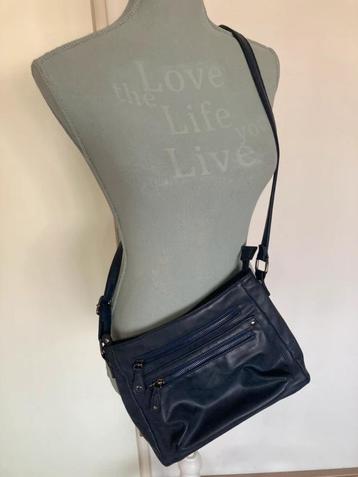 Kunststof/vegan/nepleren donkerblauwe tas beschikbaar voor biedingen