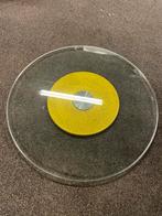 Glazen Salontafel met Gouden Accent, Ophalen, Gebruikt, Rond, 50 tot 100 cm