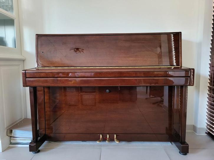 Joh. de Heer occasion piano mahonie hoogglans, Muziek en Instrumenten, Piano's, Zo goed als nieuw, Bruin, Hoogglans, Ophalen
