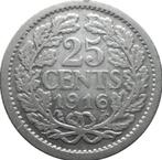 Nederland 25 cent 1916 (zilver, schaars), Postzegels en Munten, Munten | Nederland, Zilver, 25 cent, Ophalen of Verzenden, Koningin Wilhelmina