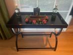 Zwart rechthoekige sidetable tweedelig, Huis en Inrichting, Tafels | Sidetables, Ophalen, Gebruikt, 100 tot 150 cm, 25 tot 50 cm