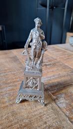 Antieke ijzeren beeldje Sint Hubertus,  zie foto's, Antiek en Kunst, Ophalen of Verzenden