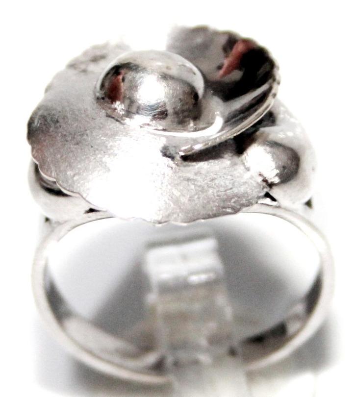 Schitterende Zilveren Bloem Ring, Sieraden, Tassen en Uiterlijk, Antieke sieraden, Ring, Zilver, Verzenden