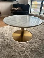 Marmer salontafel met goud, Huis en Inrichting, Tafels | Salontafels, Ophalen, Gebruikt, 50 tot 100 cm, 50 tot 100 cm